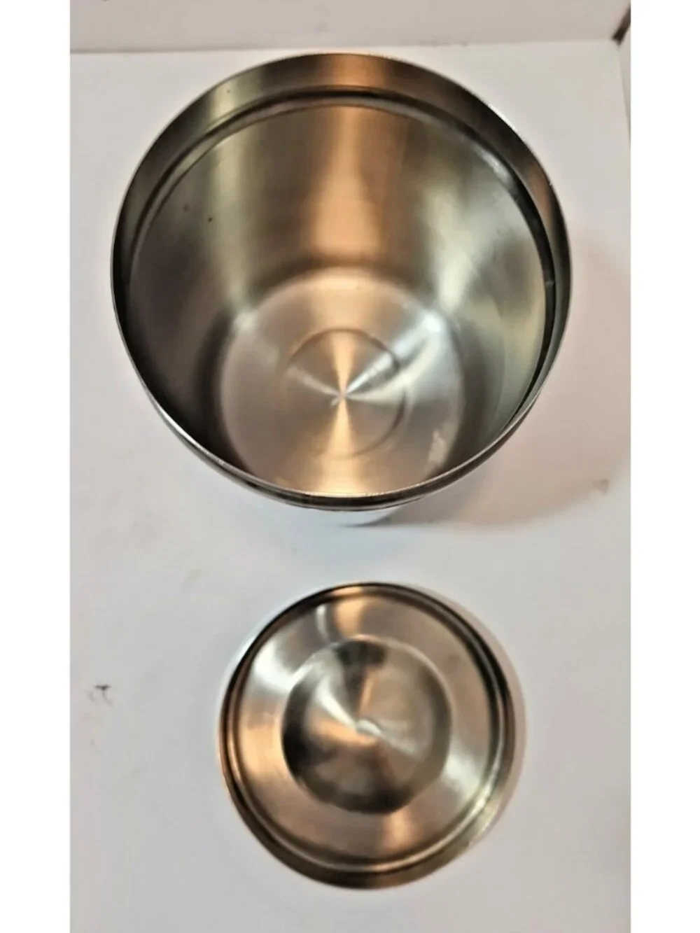 Vtg Stainless Steel Canisters W/ Medical Lid - Set of 2  Vollrath 8802 Polar 3J